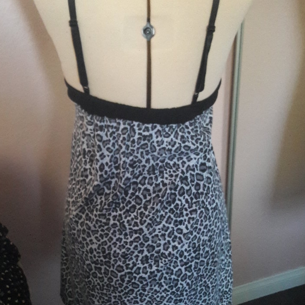Gray black leopard print bikini top dress - Picture 2 of 4